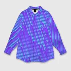 Женская рубашка oversize 3D Неоновые Линии