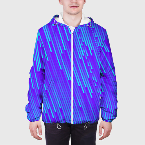 Мужская куртка 3D Неоновые Линии, цвет 3D печать - фото 4