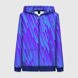 Женская толстовка 3D на молнии Неоновые Линии