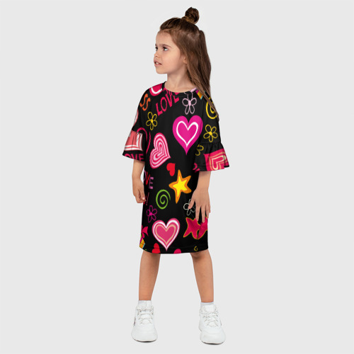 Детское платье 3D с принтом Любовь на века, фото на моделе #1