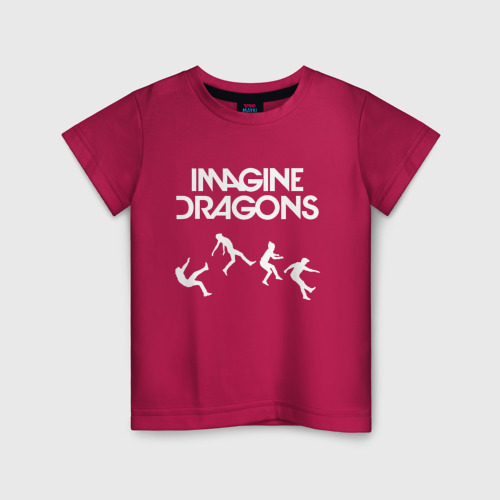 Детская футболка хлопок с принтом IMAGINE DRAGONS, вид спереди #2