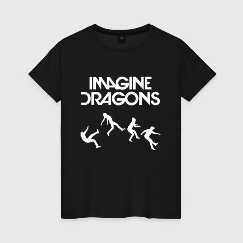 Женская футболка хлопок Imagine dragons, цвет черный