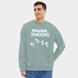 Мужской свитшот oversize без начеса хлопок Imagine dragons - фото 2