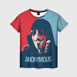 Женская футболка 3D Anonymous поп арт мем