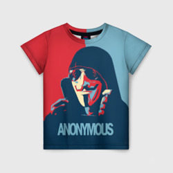 Детская футболка 3D Anonymous поп арт мем