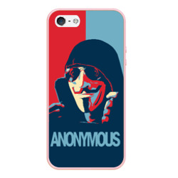 Чехол для iPhone 5/5S матовый Anonymous поп арт мем
