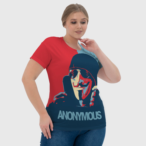 Женская футболка 3D Anonymous поп арт мем, цвет 3D печать - фото 6