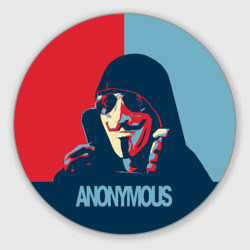 Круглый коврик для мышки Anonymous поп арт мем