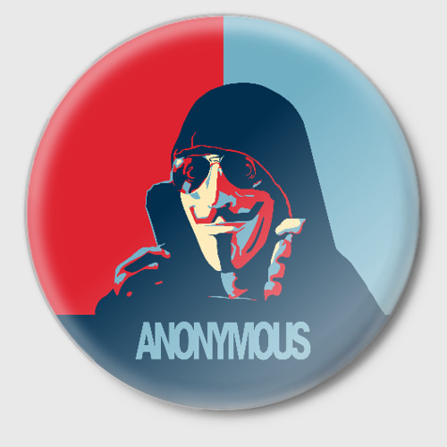 Значок Anonymous поп арт мем, цвет белый