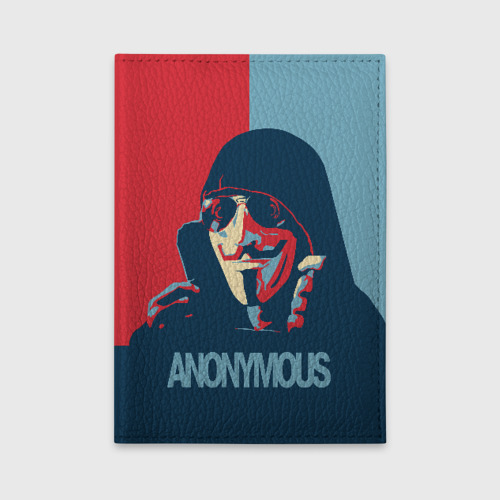 Обложка для автодокументов Anonymous поп арт мем, цвет красный