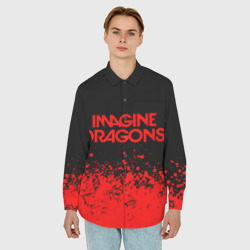 Мужская рубашка oversize 3D Imagine dragons - фото 2
