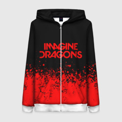 Женская толстовка 3D на молнии Imagine dragons