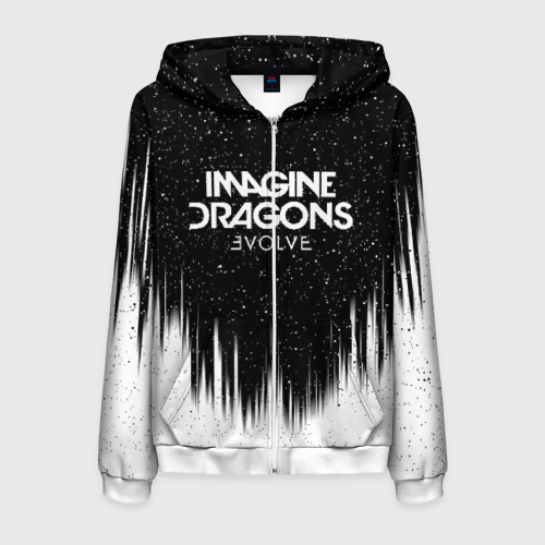 Мужская толстовка 3D на молнии Imagine dragons, цвет белый