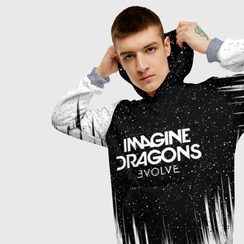 Мужская толстовка 3D Imagine dragons, цвет меланж - фото 5