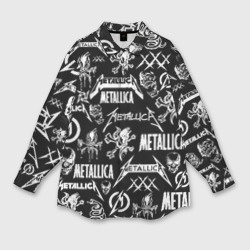 Мужская рубашка oversize 3D Metallica logobombing