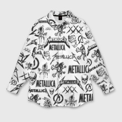 Мужская рубашка oversize 3D Metallica logobombing