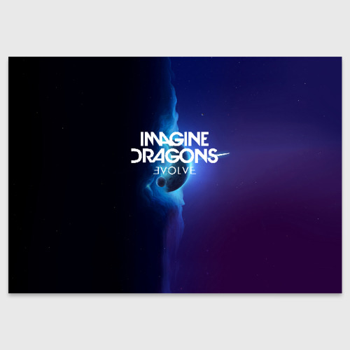 Поздравительная открытка Imagine dragons, цвет белый