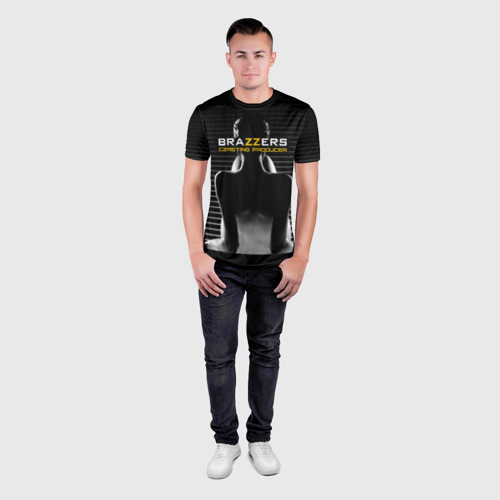 Мужская футболка 3D Slim с принтом Brazzers сasting-producer, вид сбоку #3
