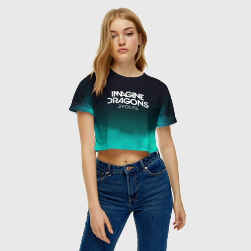 Женская футболка Crop-top 3D Imagine dragons, цвет 3D печать - фото 3