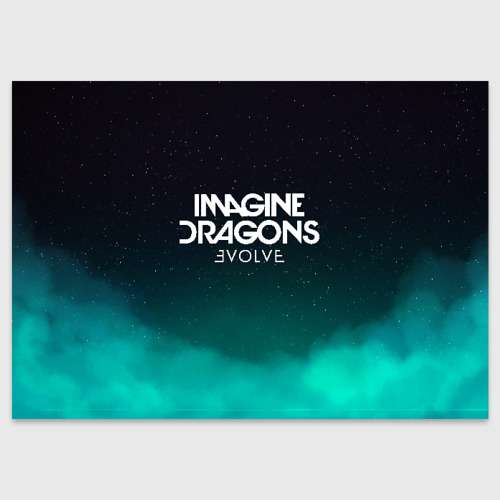 Поздравительная открытка Imagine dragons, цвет белый