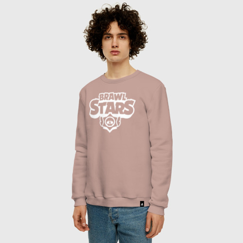 Мужской свитшот хлопок BRAWL STARS, цвет пыльно-розовый - фото 3