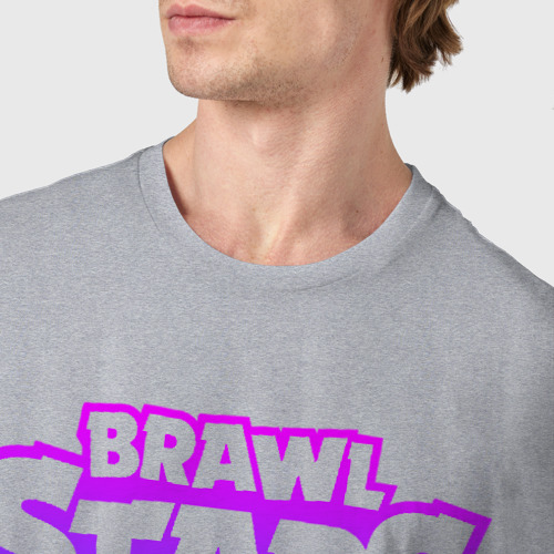 Мужская футболка хлопок Brawl Stars, цвет меланж - фото 6