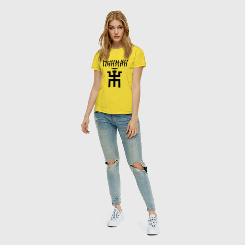 Женская футболка хлопок Пикник, цвет желтый - фото 5