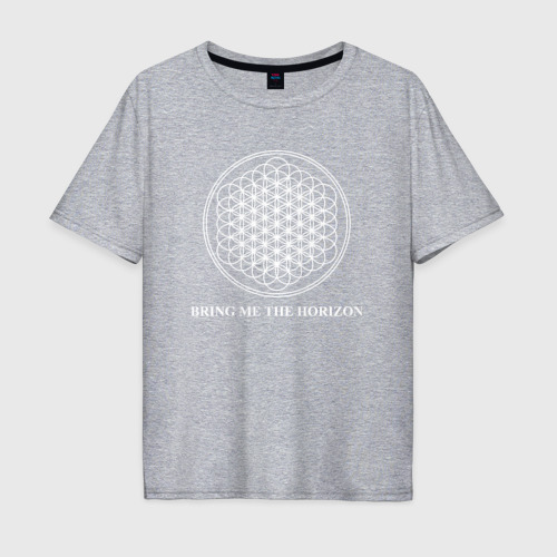 Мужская футболка хлопок Oversize Bring me the horizon, цвет меланж