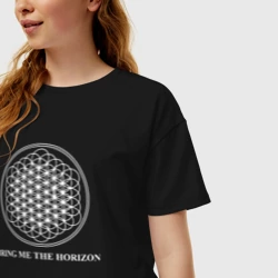 Женская футболка хлопок Oversize Bring me the horizon - фото 2