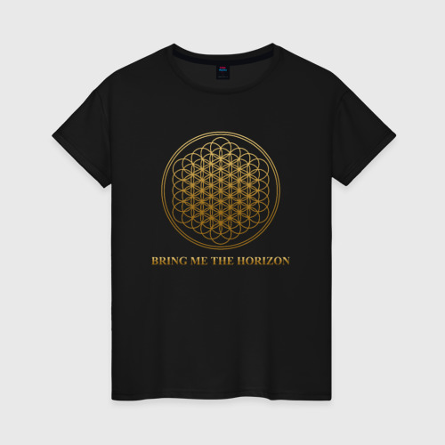 Женская футболка хлопок Bring me the horizon, цвет черный