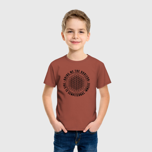 Детская футболка хлопок с принтом BRING ME THE HORIZON, фото на моделе #1