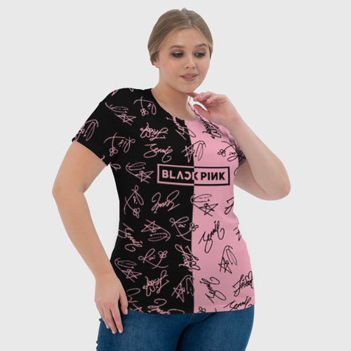 Женская футболка 3D Blackpink автографы, цвет 3D печать - фото 6