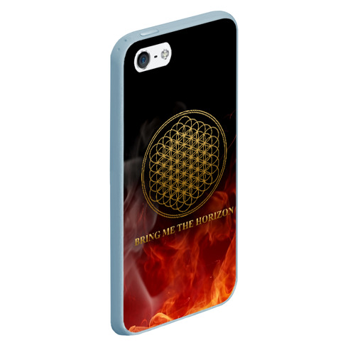 Чехол для iPhone 5/5S матовый Bring me the horizon, цвет голубой - фото 3