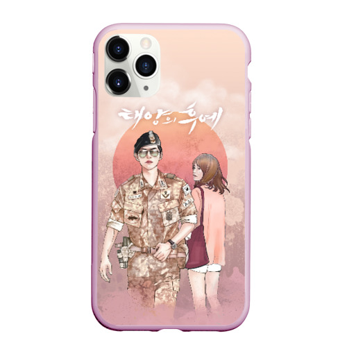 Чехол для iPhone 11 Pro Max матовый Descendants of the Sun, цвет розовый