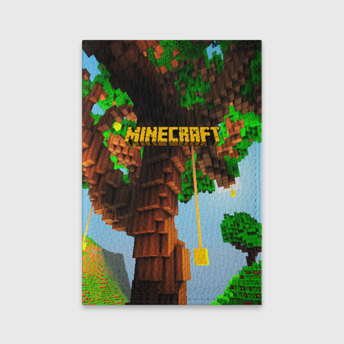 Обложка для паспорта матовая кожа Minecraft, цвет черный