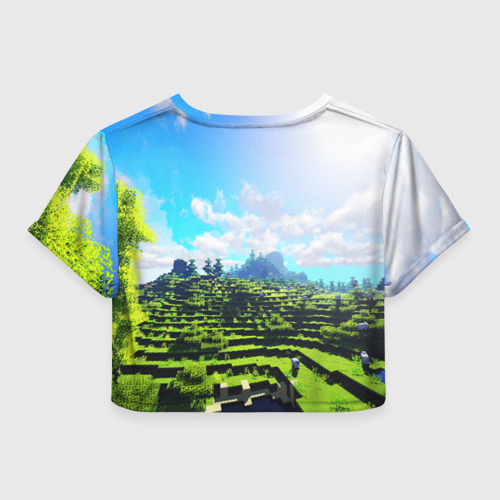 Женская футболка Crop-top 3D Minecraft, цвет 3D печать - фото 2