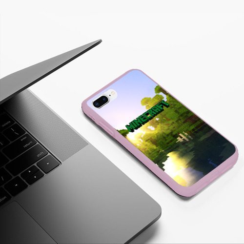 Чехол для iPhone 7Plus/8 Plus матовый MINECRAFT, цвет розовый - фото 5