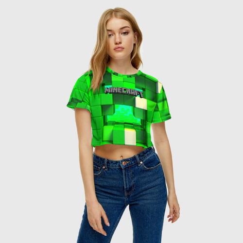 Женская футболка Crop-top 3D Minecraft - фото 3