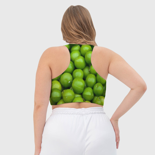 Женский спортивный топ 3D Зелёные яблоки, цвет 3D печать - фото 6