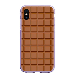 Чехол для iPhone XS Max матовый Плитка Шоколада