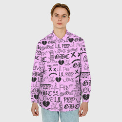 Мужская рубашка oversize 3D LIL Peep logobombing - фото 2