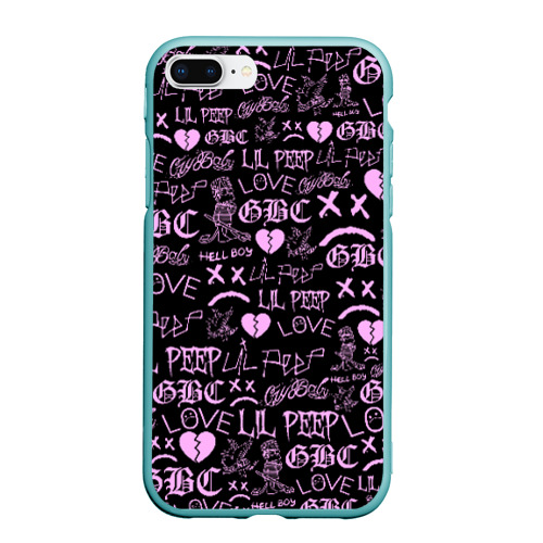 Чехол для iPhone 7Plus/8 Plus матовый LIL Peep logobombing, цвет мятный