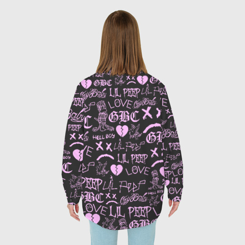 Женская рубашка oversize 3D LIL Peep logobombing, цвет белый - фото 4