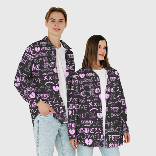 Женская рубашка oversize 3D LIL Peep logobombing, цвет белый - фото 6