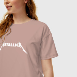 Женская футболка хлопок Oversize Metallica - фото 2