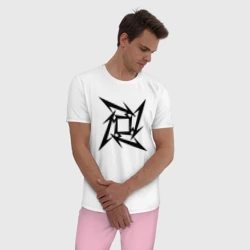 Мужская пижама с белой футболкой хлопок Metallica - фото 2