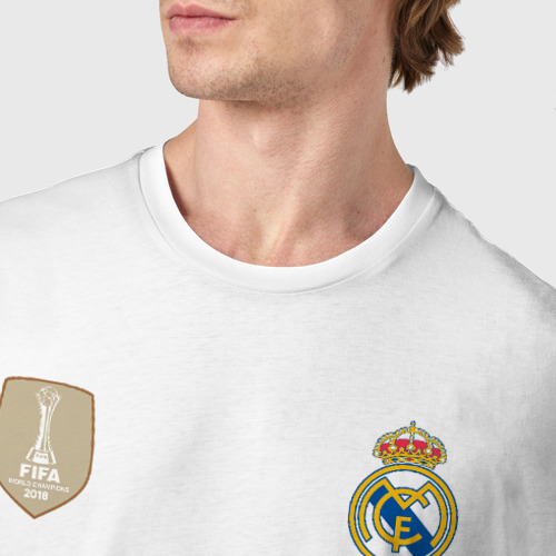 Мужская футболка хлопок Эден Азар 23 Реал Мадрид, цвет белый - фото 6