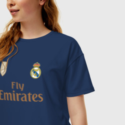 Женская футболка хлопок Oversize Эден Азар 23 Реал Мадрид - фото 2