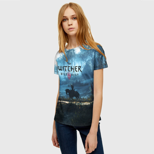 Женская футболка 3D с принтом THE WITCHER, фото на моделе #1