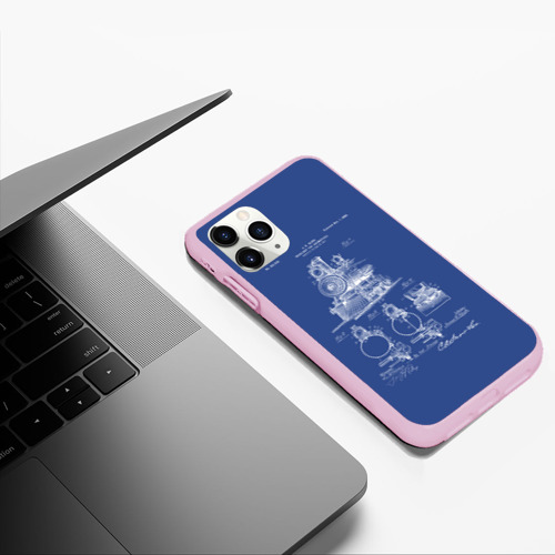 Чехол для iPhone 11 Pro Max матовый Locomotives, цвет розовый - фото 5